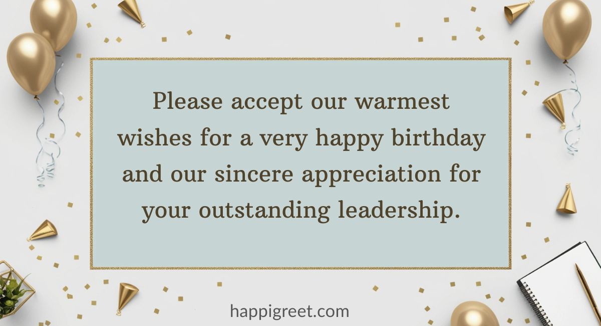 Formal Birthday Wishes for Your Boss